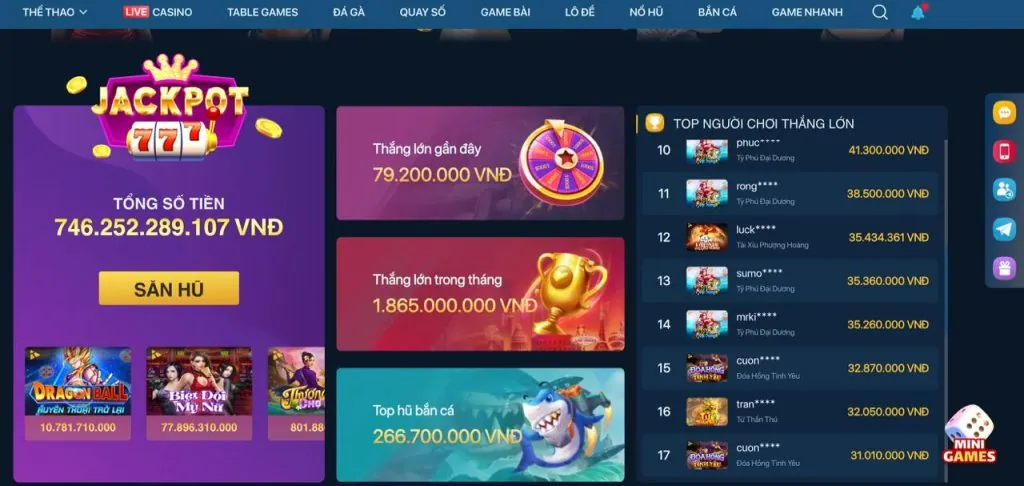 Game Bắn Cá Thần Tài tại 7t7707